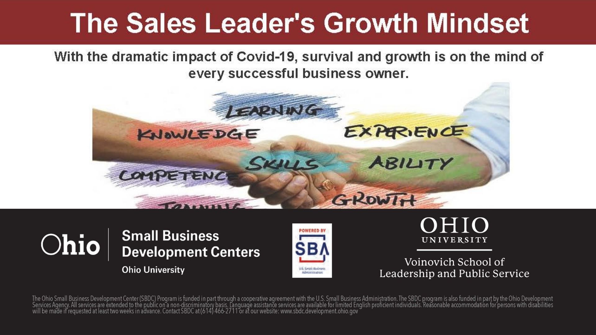 The Sales Leader's Growth Mindset — Ohio University SBDC