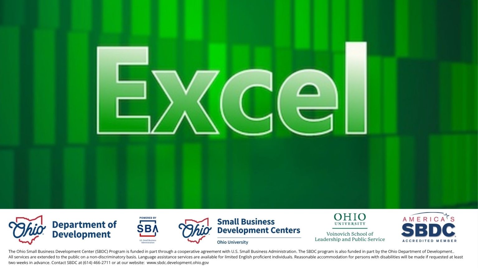 Microsoft Office Excel Part 1 — Ohio SBDC at Ohio University